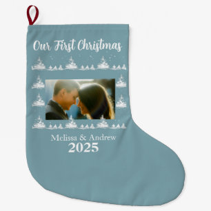 Trees Photo First Christmas Large Christmas Stocking