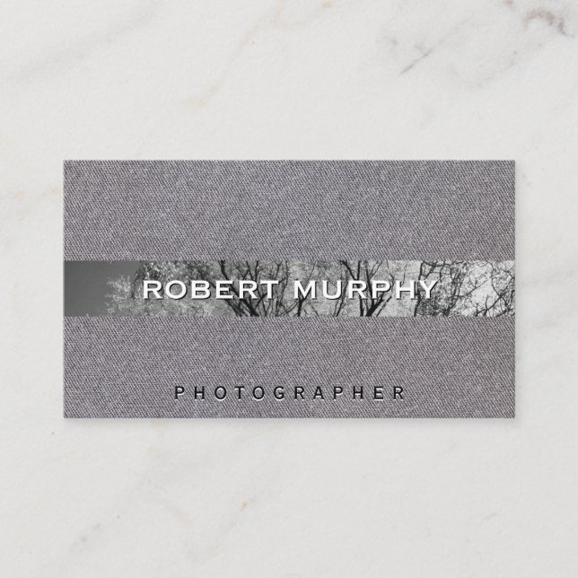 Trees | Photography | Linen Background Business Card (Front)