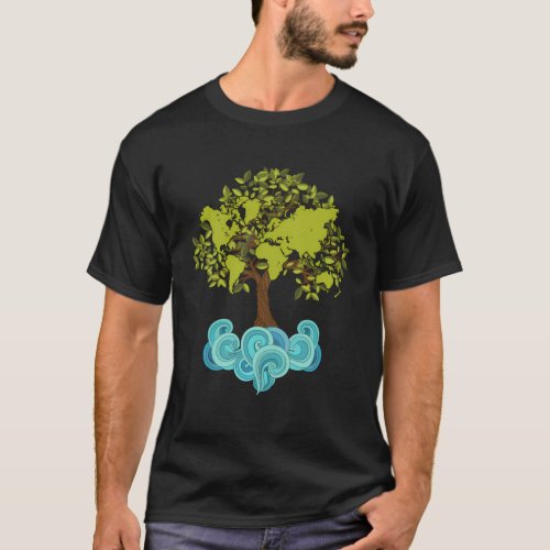 Trees Plants Waves Nature Earth Day T_Shirt