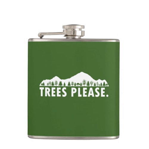 Trees Please Hip Flask