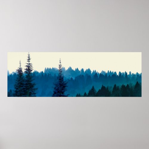 Trees Print Panoramic Enchanted Forest Nature Poster