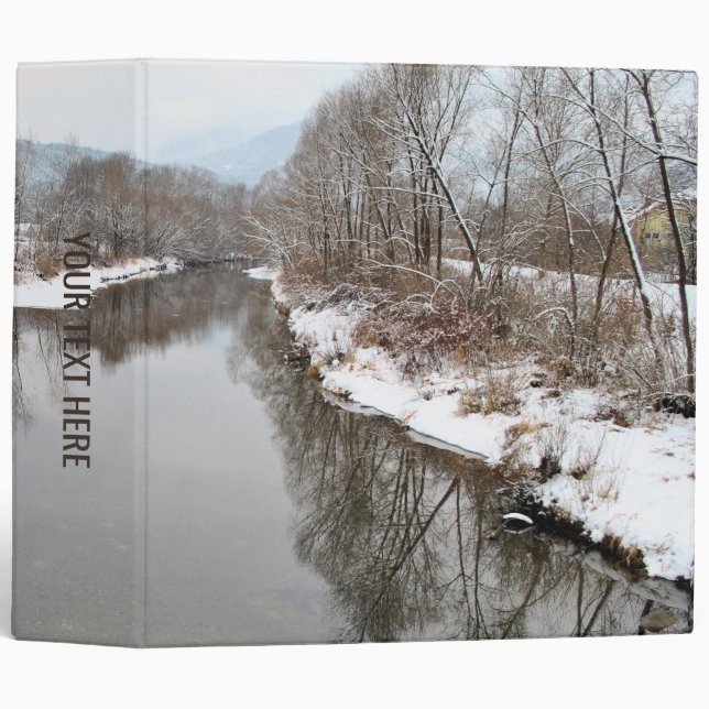 Trees Reflecting in River 3 Ring Binder (Front/Spine)