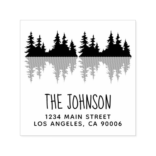 Trees Rustic Family Name Trees Return Address Self_inking Stamp
