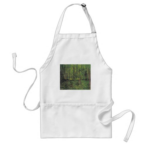 Trees  Undergrowth by Van Gogh Adult Apron