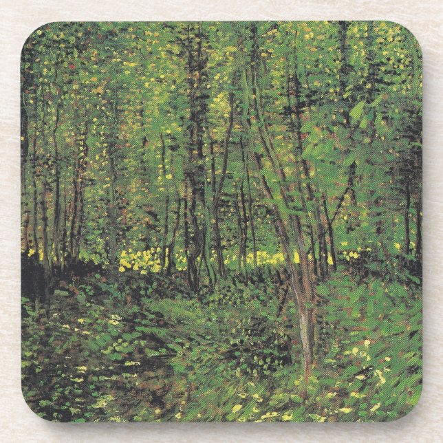 Trees & Undergrowth by Van Gogh Beverage Coaster (Front)