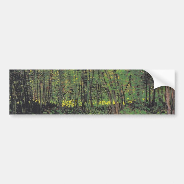 Trees & Undergrowth by Van Gogh Bumper Sticker (Front)