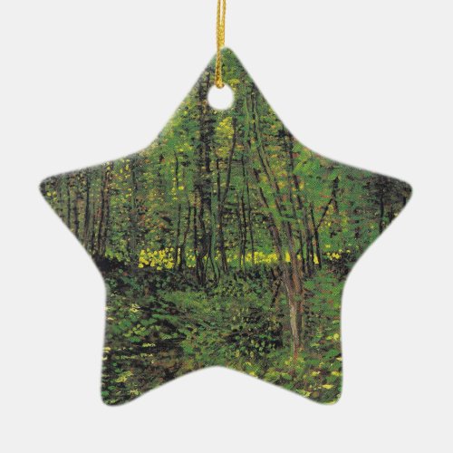 Trees  Undergrowth by Van Gogh Ceramic Ornament