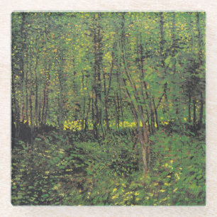 Trees & Undergrowth by Van Gogh Glass Coaster