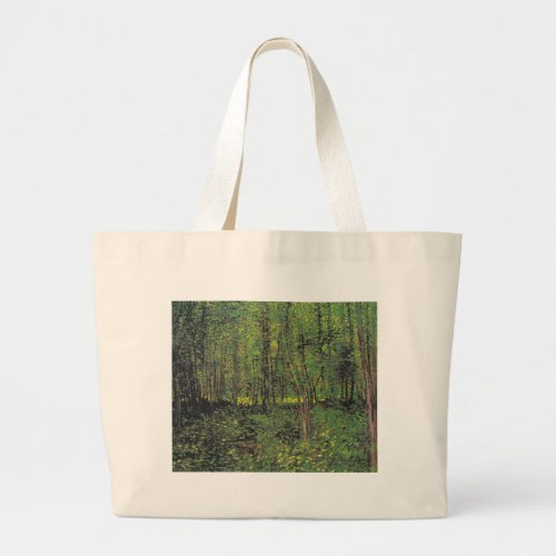 Trees  Undergrowth by Van Gogh Large Tote Bag