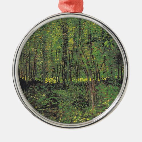 Trees  Undergrowth by Van Gogh Metal Ornament