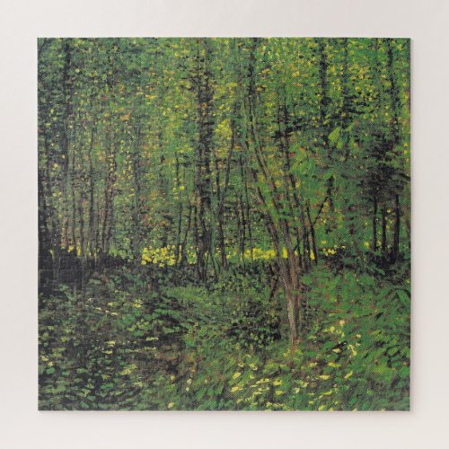 Trees  Undergrowth by Van Gogh Painting Art Jigsaw Puzzle