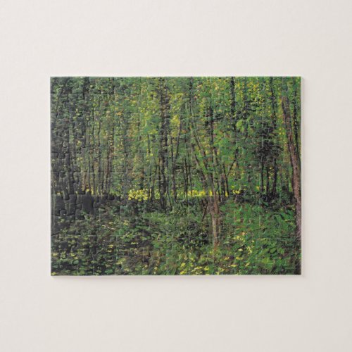 Trees  Undergrowth by Van Gogh Painting Art Jigsaw Puzzle