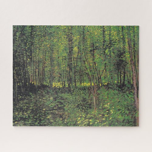 Trees  Undergrowth by Van Gogh Painting Art Jigsaw Puzzle