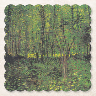 Trees & Undergrowth by Van Gogh Paper Coaster