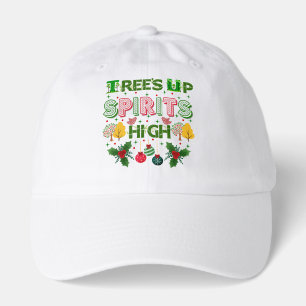Trees up spirits high christmas holiday graphic hat