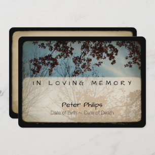 Trees Vintage Funeral Memorial Service Invitation