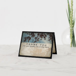 Trees Vintage Photo Sympathy Thank You Note Card 1