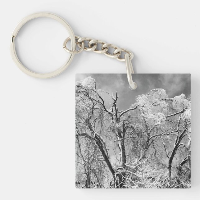 trees wear winter keychain (Front)