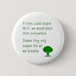 Trees / Wi-Fi / Save The Planet / Green Badge Button