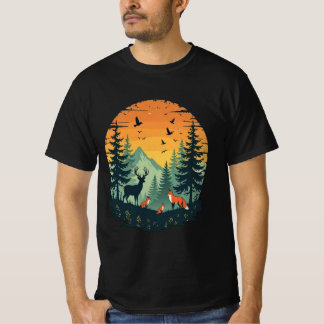 Trees Wildlife Nature Vintage Forest T-Shirt