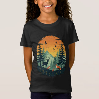 Trees Wildlife Nature Vintage Forest T-Shirt
