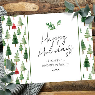 Trees Woodland Family Christmas Greetings Postcard