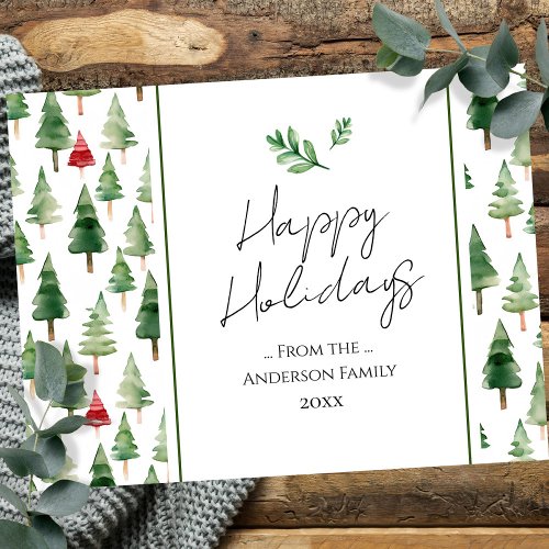 Trees Woodland Family Christmas Greetings  Postcard