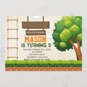 TreeTop Course party invitation