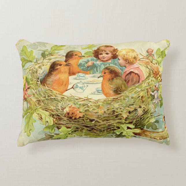 Treetop Tea Party Decorative Pillow (Front)