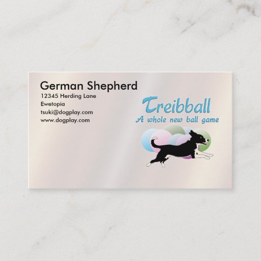 Customizable Treibball Business Card