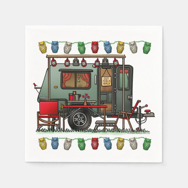 Trek Travel Pods RV happy camper Napkins (Front)
