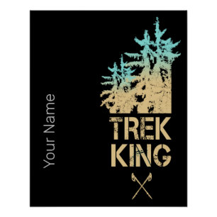 Trekking and Hiking Outdoor Vintage Forest Design Poster