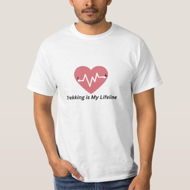 Trekking is My Lifeline – Hiking Lover T-shirt (Front)
