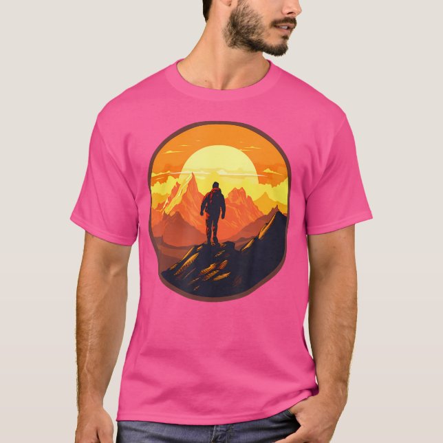 Trekking Mountaineering Hiking Mountains Nature Mo T-Shirt (Front)
