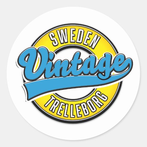 Trelleborg Sweden vintage logo Classic Round Sticker