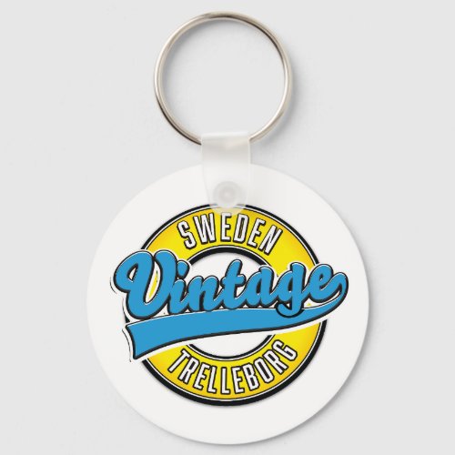 Trelleborg Sweden vintage logo Keychain