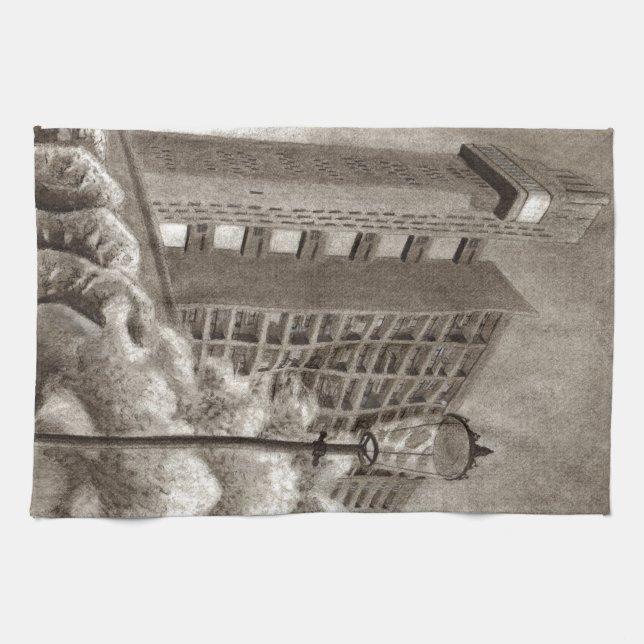 Trellick Tower original drawing Towel (Horizontal)