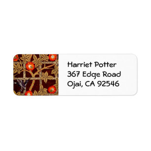 Trellis Birds Flowers Morris Fine Wallpaper Label