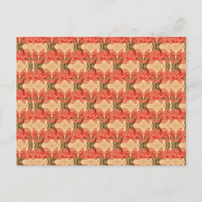 Trellis Cabbage Roses Postcard (Front)