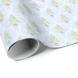 Trellis Christmas Trees Christmas Wrapping Paper<br><div class="desc">Hand painted little Christmas trees trellis Christmas wrapping paper.</div>
