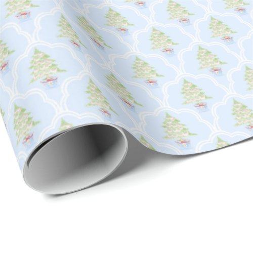 Trellis Christmas Trees Christmas Wrapping Paper 