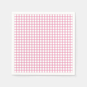 Trellis Fuchsia Pink - White Napkins