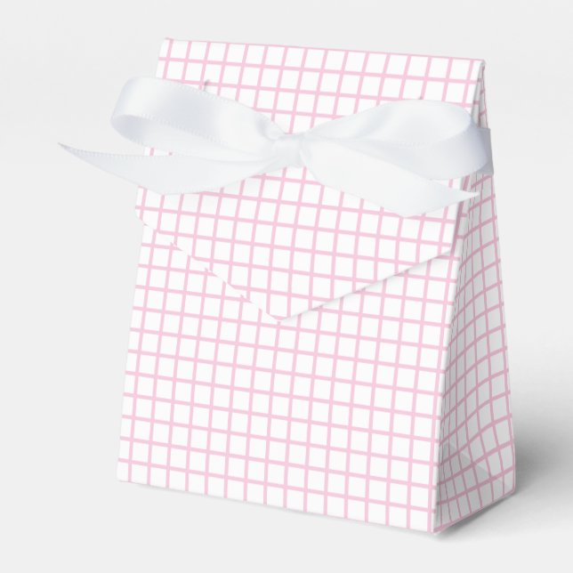 Trellis Light Pink - White Favor Boxes (Front Side)