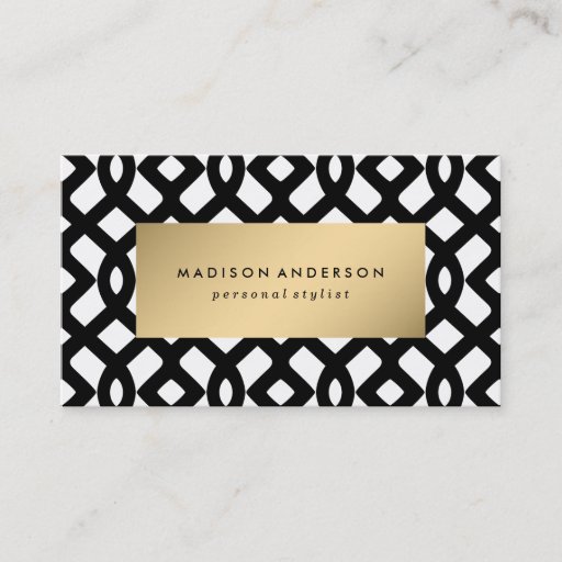Customizable Trellis Links in Gold | Business Cards