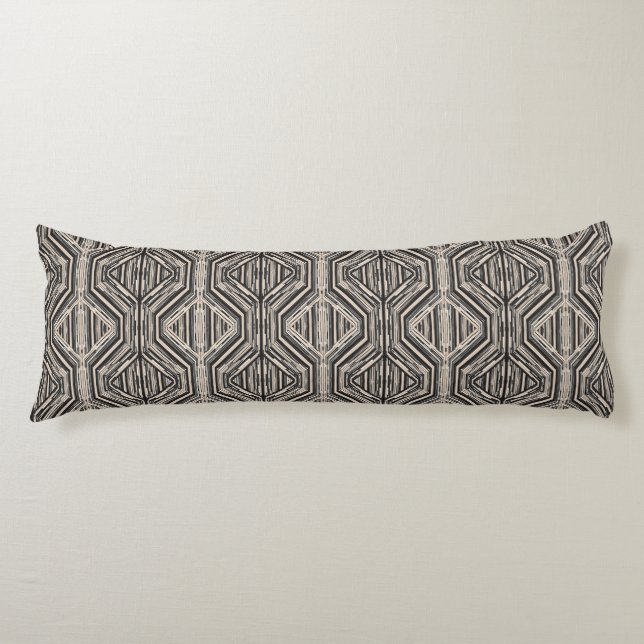 Trellis Modern Stripe Squares and Diamonds Body Pillow (Front)