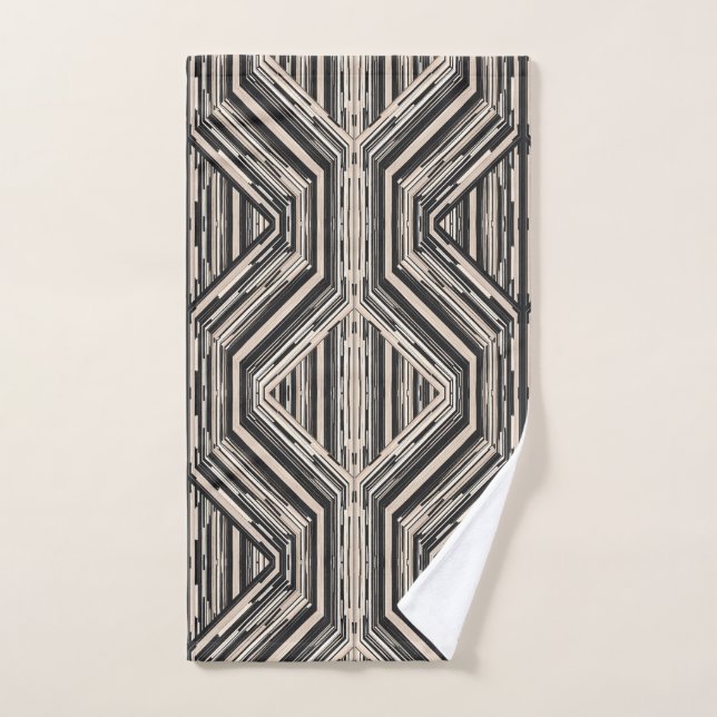 Trellis Modern Stripe Squares and Diamonds Hand Towel (Hand Towel)