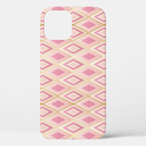 Trellis Rhombus Geometric Seamless Pattern iPhone 12 Case