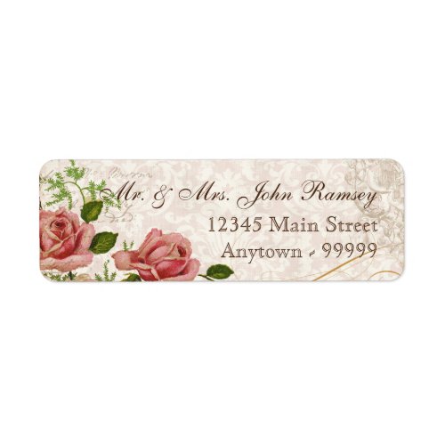 Trellis Rose Vintage Card Mailing Address Label