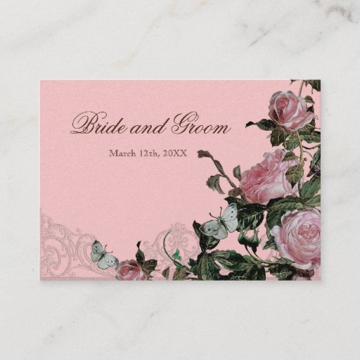 Customizable Trellis Rose Vintage - Escort Table Seating Cards Business Card