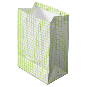 Trellis Spring Green - White Medium Gift Bag